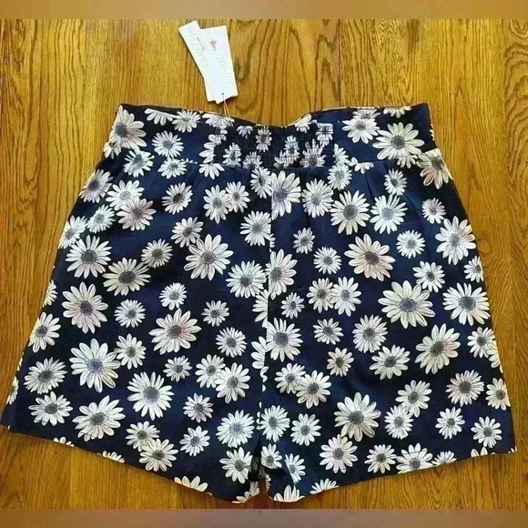 Belle Poque Womens Floral Navy Blue Summer Shorts Sexy Legs Zipper Button XXL - Picture 3 of 14